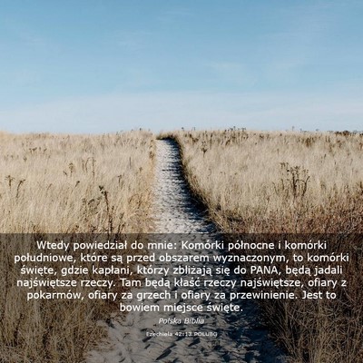 Picture 03 - Ezechiela 42:13 POLUBG - Wtedy powiedział do mnie: Komórki północne i - Bible Verse Picture