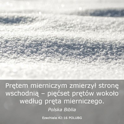 Picture 03 - Ezechiela 42:16 POLUBG - Prętem mierniczym zmierzył stronę wschodnią - Bible Verse Picture