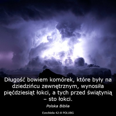 Picture 03 - Ezechiela 42:8 POLUBG - Długość bowiem komórek, które były na - Bible Verse Picture