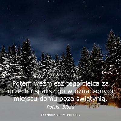 Picture 03 - Ezechiela 43:21 POLUBG - Potem weźmiesz tego cielca za grzech i spalisz - Bible Verse Picture