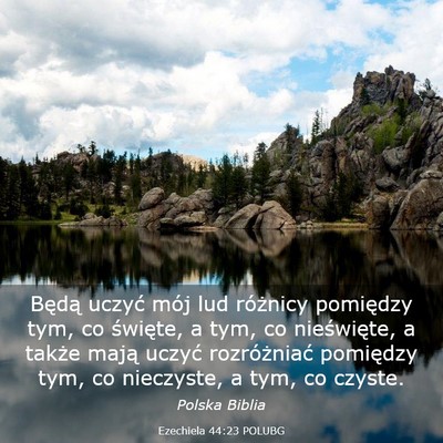 Picture 03 - Ezechiela 44:23 POLUBG - Będą uczyć mój lud różnicy pomiędzy tym, - Bible Verse Picture