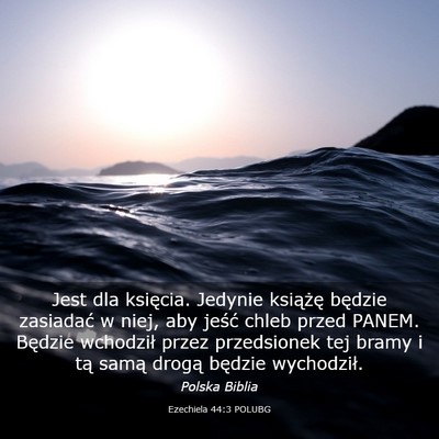 Picture 03 - Ezechiela 44:3 POLUBG - Jest dla księcia. Jedynie książę będzie - Bible Verse Picture