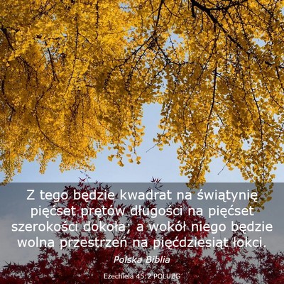 Picture 03 - Ezechiela 45:2 POLUBG - Z tego będzie kwadrat na świątynię pięćset - Bible Verse Picture