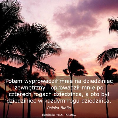 Picture 03 - Ezechiela 46:21 POLUBG - Potem wyprowadził mnie na dziedziniec - Bible Verse Picture