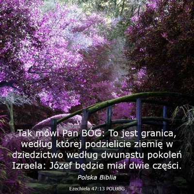 Picture 03 - Ezechiela 47:13 POLUBG - Tak mówi Pan BÓG: To jest granica, według - Bible Verse Picture