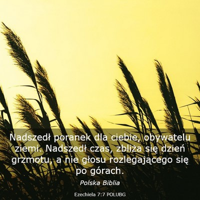 Picture 03 - Ezechiela 7:7 POLUBG - Nadszedł poranek dla ciebie, obywatelu ziemi. - Bible Verse Picture
