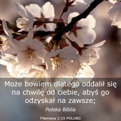 Picture 03 - Filemona 1:15 POLUBG - Może bowiem dlatego oddalił się na chwilę od - Bible Verse Picture
