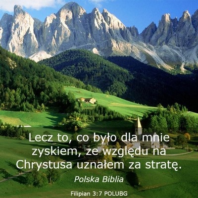 Picture 03 - Filipian 3:7 POLUBG - Lecz to, co było dla mnie zyskiem, ze względu - Bible Verse Picture