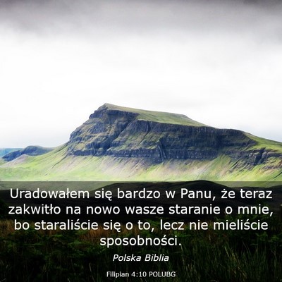 Picture 03 - Filipian 4:10 POLUBG - Uradowałem się bardzo w Panu, że teraz - Bible Verse Picture