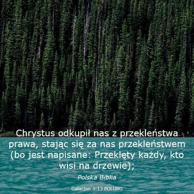 Picture 03 - Galacjan 3:13 POLUBG - Chrystus odkupił nas z przekleństwa prawa, - Bible Verse Picture