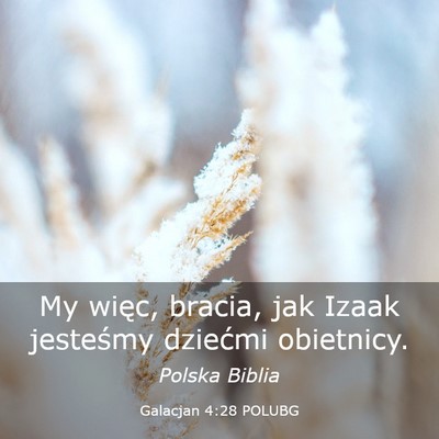 Picture 03 - Galacjan 4:28 POLUBG - My więc, bracia, jak Izaak jesteśmy dziećmi - Bible Verse Picture