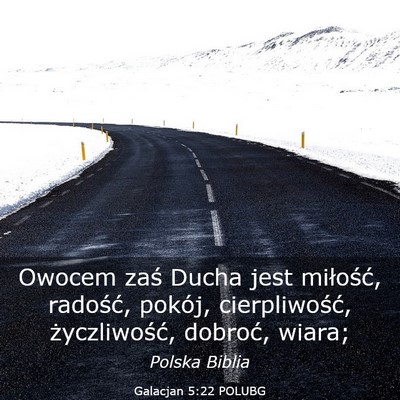 Picture 03 - Galacjan 5:22 POLUBG - Owocem zaś Ducha jest miłość, radość, - Bible Verse Picture