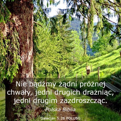Picture 03 - Galacjan 5:26 POLUBG - Nie bądźmy żądni próżnej chwały, jedni - Bible Verse Picture