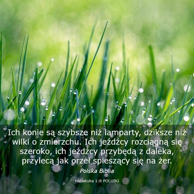Picture 03 - Habakuka 1:8 POLUBG - Ich konie są szybsze niż lamparty, dziksze niż - Bible Verse Picture