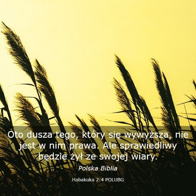 Picture 03 - Habakuka 2:4 POLUBG - Oto dusza tego, który się wywyższa, nie jest w - Bible Verse Picture