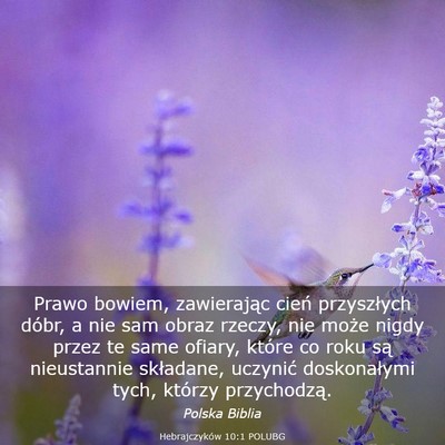 Picture 03 - Hebrajczyków 10:1 POLUBG - Prawo bowiem, zawierając cień przyszłych - Bible Verse Picture