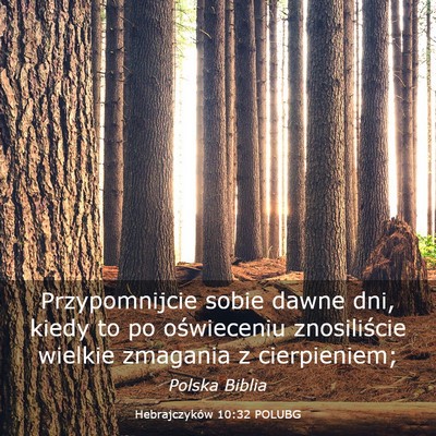 Picture 03 - Hebrajczyków 10:32 POLUBG - Przypomnijcie sobie dawne dni, kiedy to po - Bible Verse Picture