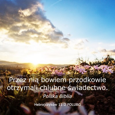 Picture 03 - Hebrajczyków 11:2 POLUBG - Przez nią bowiem przodkowie otrzymali chlubne - Bible Verse Picture