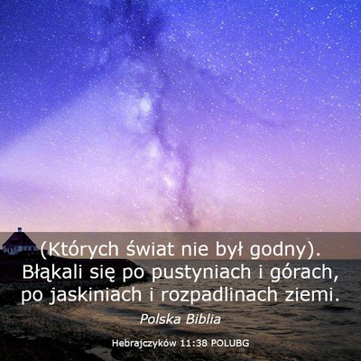 Picture 03 - Hebrajczyków 11:38 POLUBG - (Których świat nie był godny). Błąkali się - Bible Verse Picture