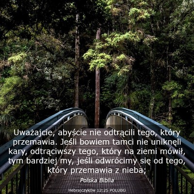Picture 03 - Hebrajczyków 12:25 POLUBG - Uważajcie, abyście nie odtrącili tego, który - Bible Verse Picture