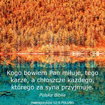 Picture 03 - Hebrajczyków 12:6 POLUBG - Kogo bowiem Pan miłuje, tego karze, a chłoszcze - Bible Verse Picture