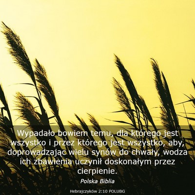 Picture 03 - Hebrajczyków 2:10 POLUBG - Wypadało bowiem temu, dla którego jest wszystko - Bible Verse Picture