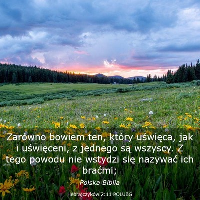 Picture 03 - Hebrajczyków 2:11 POLUBG - Zarówno bowiem ten, który uświęca, jak i - Bible Verse Picture