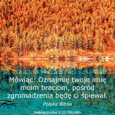 Picture 03 - Hebrajczyków 2:12 POLUBG - Mówiąc: Oznajmię twoje imię moim braciom, - Bible Verse Picture