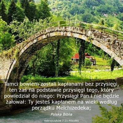 Picture 03 - Hebrajczyków 7:21 POLUBG - Tamci bowiem zostali kapłanami bez przysięgi, - Bible Verse Picture