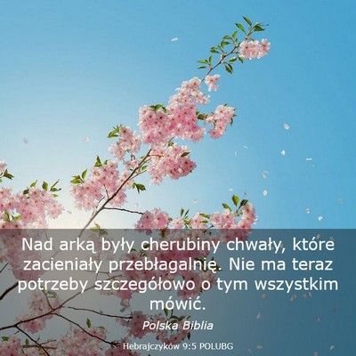 Picture 03 - Hebrajczyków 9:5 POLUBG - Nad arką były cherubiny chwały, które - Bible Verse Picture