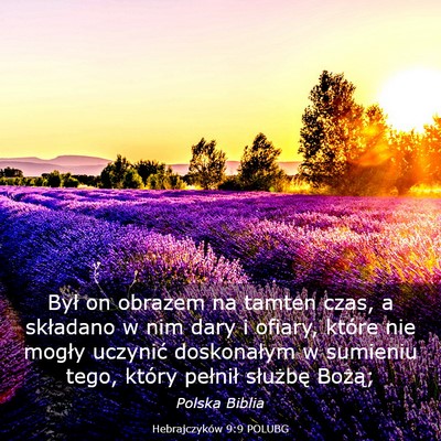 Picture 03 - Hebrajczyków 9:9 POLUBG - Był on obrazem na tamten czas, a składano w nim - Bible Verse Picture