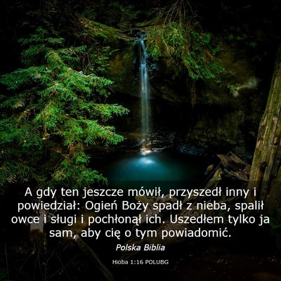 Picture 03 - Hioba 1:16 POLUBG - A gdy ten jeszcze mówił, przyszedł inny i - Bible Verse Picture