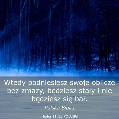 Picture 03 - Hioba 11:15 POLUBG - Wtedy podniesiesz swoje oblicze bez zmazy, - Bible Verse Picture