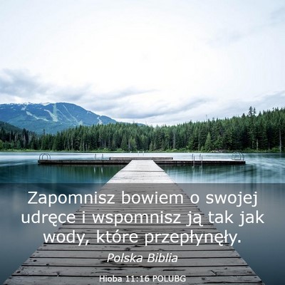 Picture 03 - Hioba 11:16 POLUBG - Zapomnisz bowiem o swojej udręce i wspomnisz ją - Bible Verse Picture