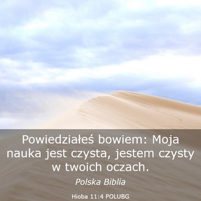 Picture 03 - Hioba 11:4 POLUBG - Powiedziałeś bowiem: Moja nauka jest czysta, - Bible Verse Picture