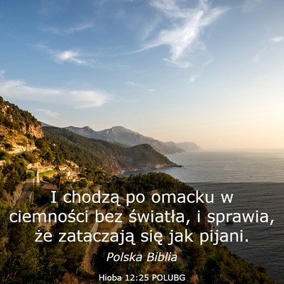 Picture 03 - Hioba 12:25 POLUBG - I chodzą po omacku w ciemności bez światła, i - Bible Verse Picture