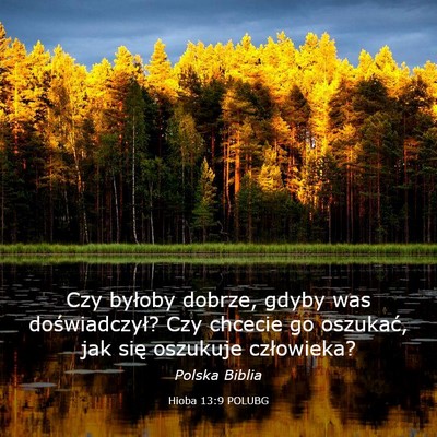 Picture 03 - Hioba 13:9 POLUBG - Czy byłoby dobrze, gdyby was doświadczył? Czy - Bible Verse Picture