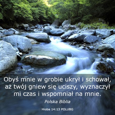 Picture 03 - Hioba 14:13 POLUBG - Obyś mnie w grobie ukrył i schował, aż twój - Bible Verse Picture