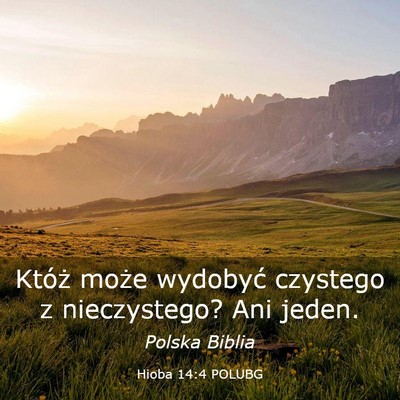 Picture 03 - Hioba 14:4 POLUBG - Któż może wydobyć czystego z nieczystego? Ani - Bible Verse Picture