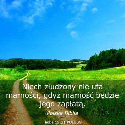 Picture 03 - Hioba 15:31 POLUBG - Niech złudzony nie ufa marności, gdyż - Bible Verse Picture