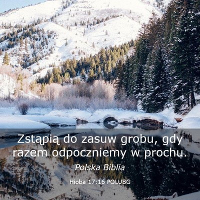 Picture 03 - Hioba 17:16 POLUBG - Zstąpią do zasuw grobu, gdy razem odpoczniemy w - Bible Verse Picture