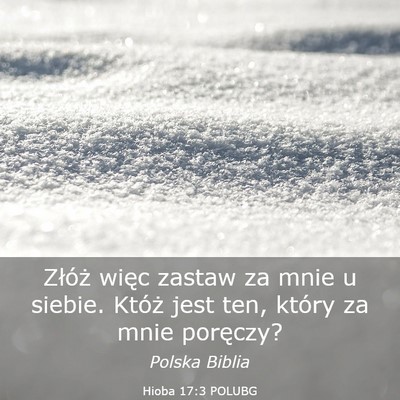 Picture 03 - Hioba 17:3 POLUBG - Złóż więc zastaw za mnie u siebie. Któż - Bible Verse Picture