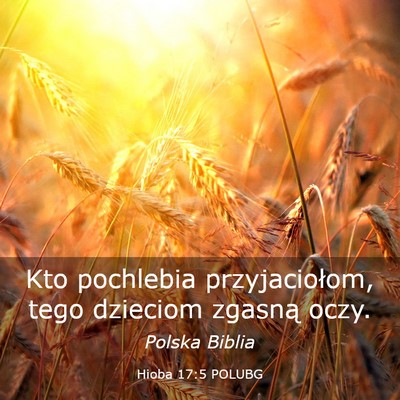 Picture 03 - Hioba 17:5 POLUBG - Kto pochlebia przyjaciołom, tego dzieciom - Bible Verse Picture