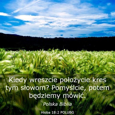 Picture 03 - Hioba 18:2 POLUBG - Kiedy wreszcie położycie kres tym słowom? - Bible Verse Picture
