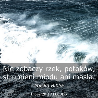 Picture 03 - Hioba 20:17 POLUBG - Nie zobaczy rzek, potoków, strumieni miodu ani - Bible Verse Picture