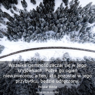 Picture 03 - Hioba 20:26 POLUBG - Wszelka ciemność zaczai się w jego - Bible Verse Picture