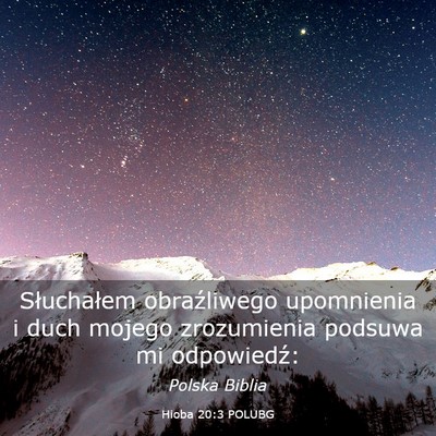 Picture 03 - Hioba 20:3 POLUBG - Słuchałem obraźliwego upomnienia i duch mojego - Bible Verse Picture