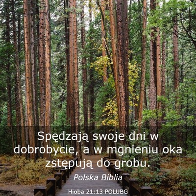 Picture 03 - Hioba 21:13 POLUBG - Spędzają swoje dni w dobrobycie, a w mgnieniu - Bible Verse Picture