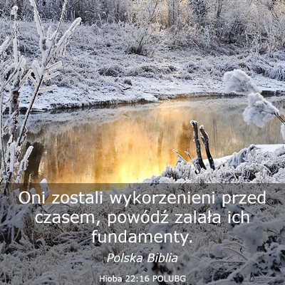 Picture 03 - Hioba 22:16 POLUBG - Oni zostali wykorzenieni przed czasem, powódź - Bible Verse Picture