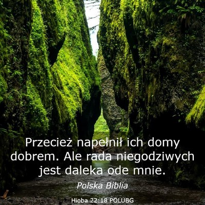 Picture 03 - Hioba 22:18 POLUBG - Przecież napełnił ich domy dobrem. Ale rada - Bible Verse Picture